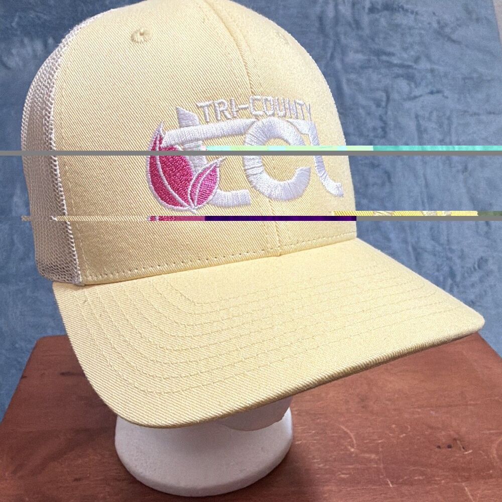 Richardson 115 Hat Low Pro Trucker Cap Tri-County Yellow White Mesh Snapback